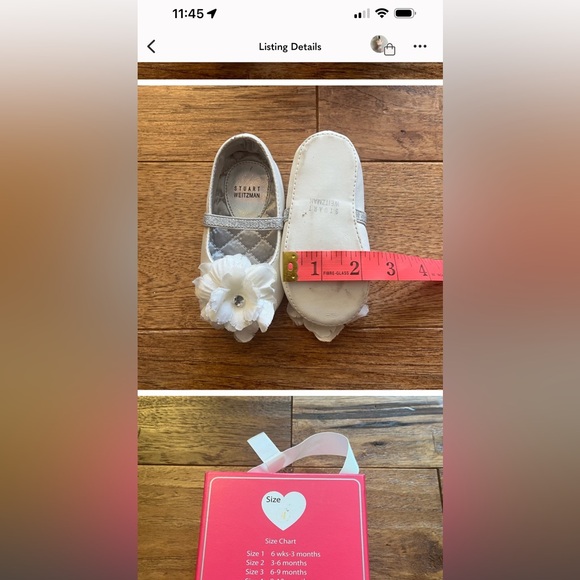 Stuart Weitzman “My First Weitzman” White Floral Baby Shoes - Picture 6 of 8